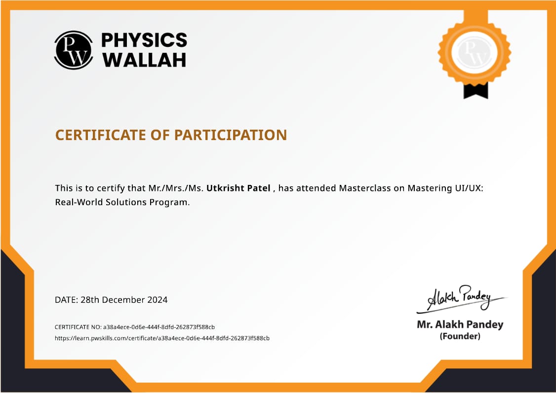 Certificate Preview